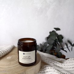 Sójová svíčka ve skle ZÁVAN EXOTIKY / Santalové dřevo x Pižmo x Vanilka 150g