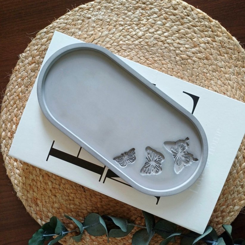 Betonový podtácek ovál velký BETON home - Barva: Šedá