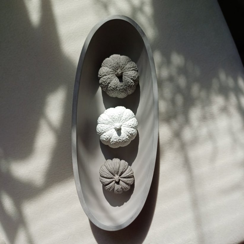 Betonové mini dýně sada 3ks BETON home - Barva: Bílá