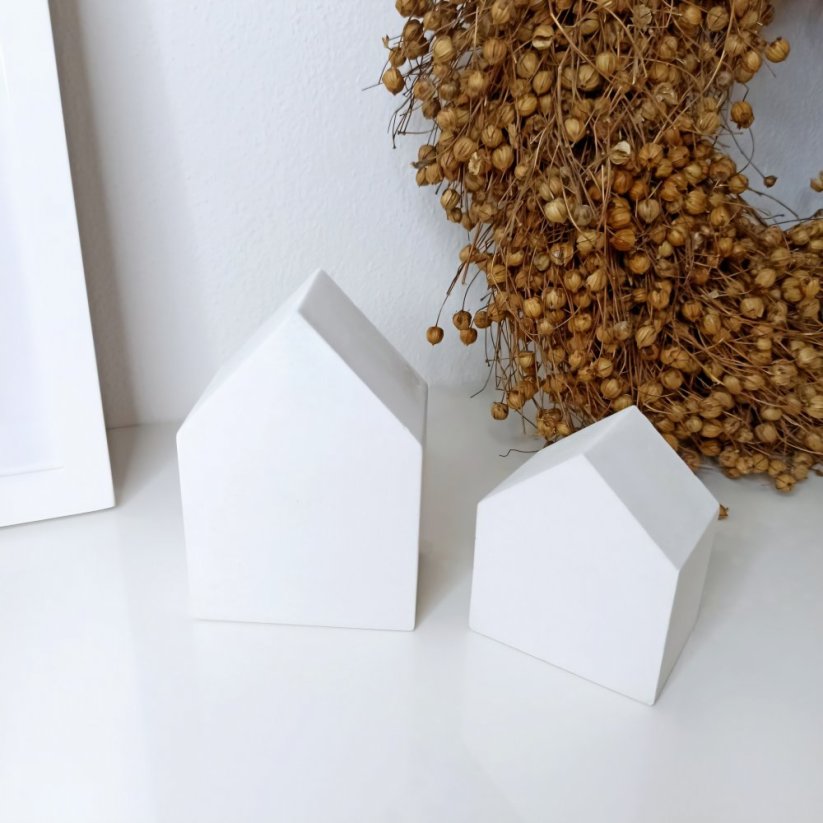 Betonové mini domečky sada 2 ks BETON home - Barva: Šedá