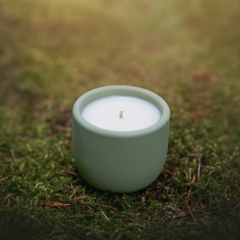 Sójová svíčka v betonu mini BEZ VŮNĚ 70g - Barva: Šedá