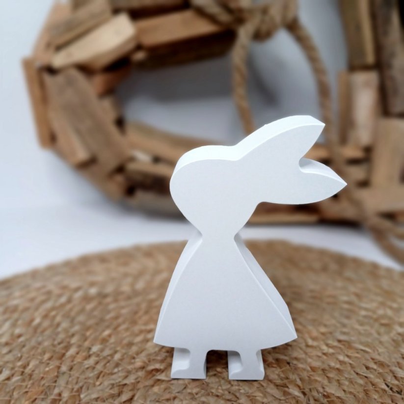 Betonový zajíček Lola BETON home - Barva: Bílá