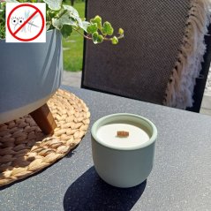 Sójová svíčka Bzuko STOP s dřevěným knotem / Citronela x citronová tráva s repelentem proti hmyzu