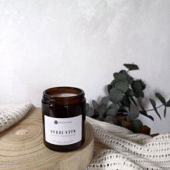 Sójová svíčka ve skle SVĚŽÍ VÍTR / Pomeranč x Eukalyptus x Jasmín 150g