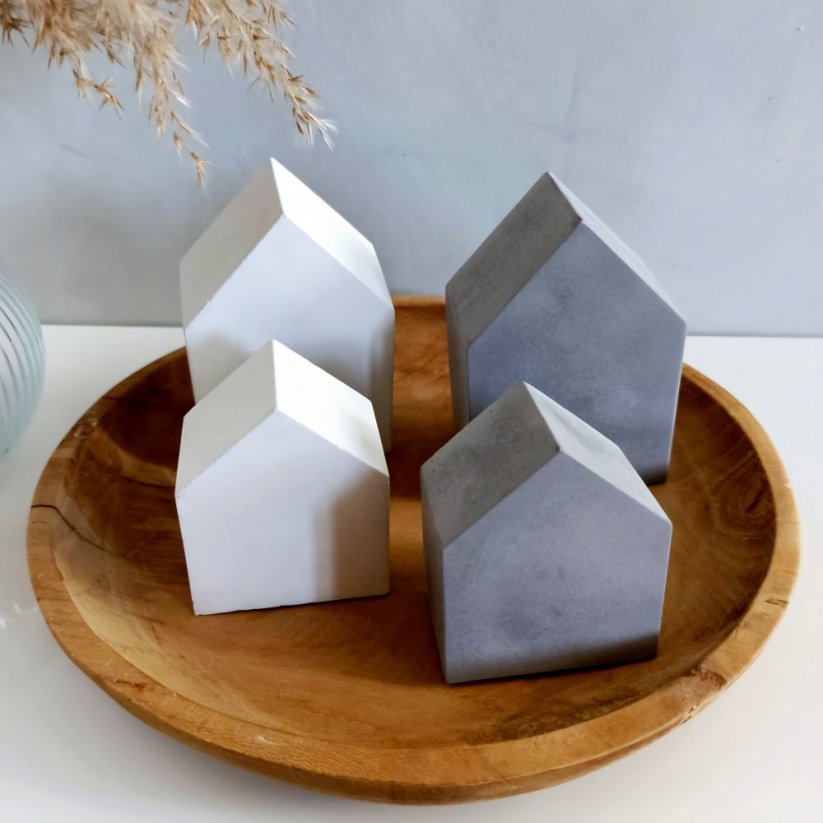 Betonové mini domečky sada 2 ks BETON home - Barva: Šedá