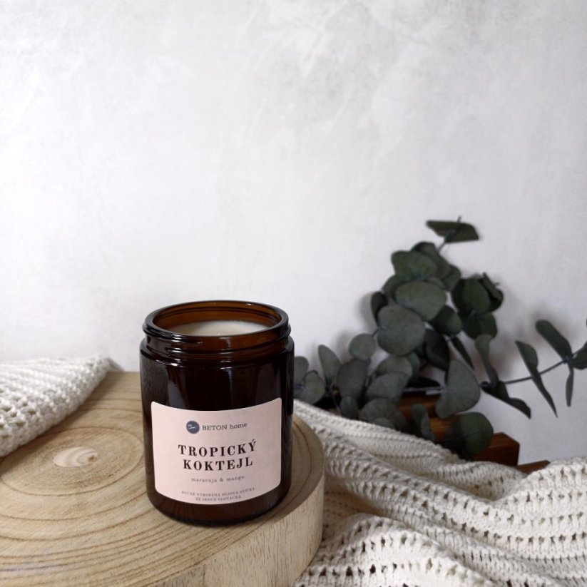 Sójová svíčka ve skle TROPICKÝ KOKTEJL / Maracuja x mango 150g