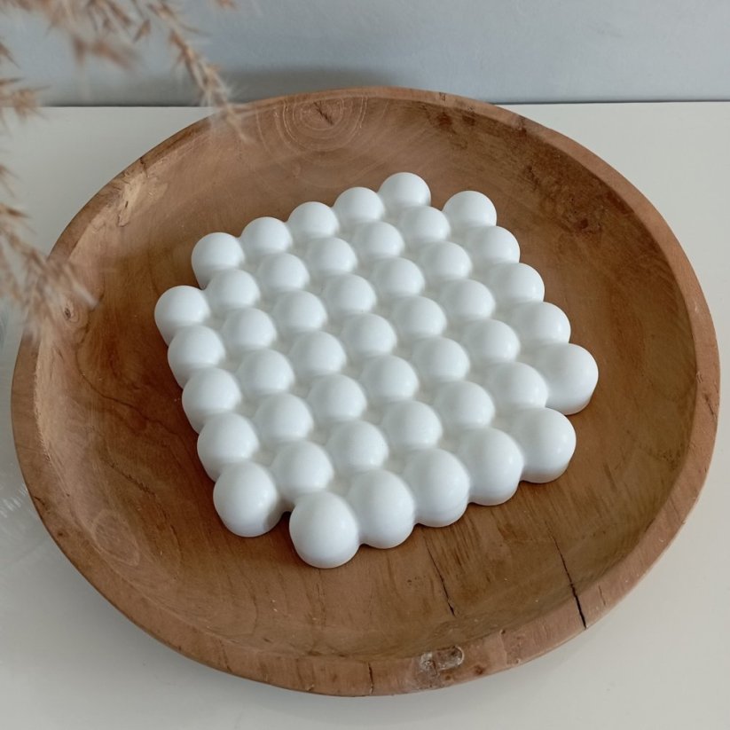 Betonový podtácek bublinky atyp velký BETON home - Barva: Bílá