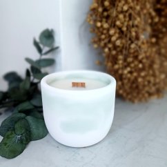 Sójová svíčka v betonu CITRUSOVÁ SVĚŽEST/ Limetka x bazalka x mandarinka  220g