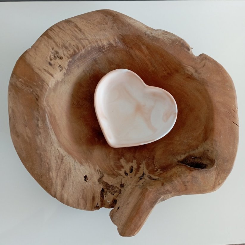 Betonová dózička srdíčko BETON home - Barva: Meruňková