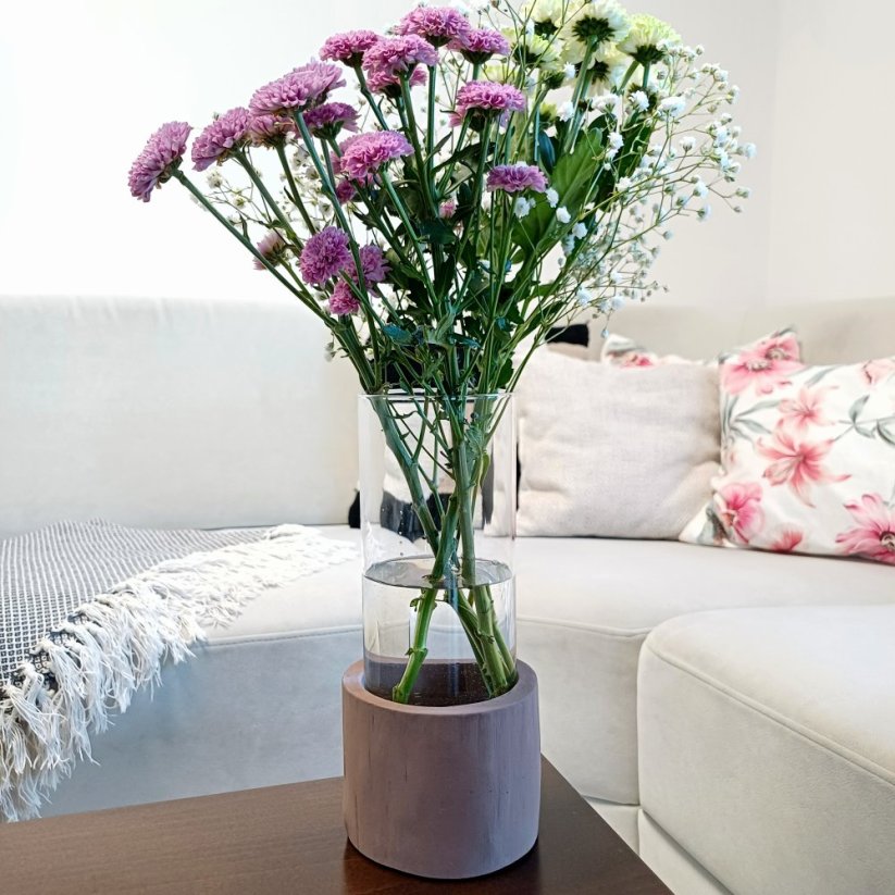 Váza Dualis BETON home - Barva: Hnědá 