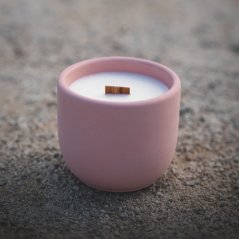 Sójová svíčka v betonu VÁNOČNÍ POHODA / Brusinky x pomeranč x skořice 220g