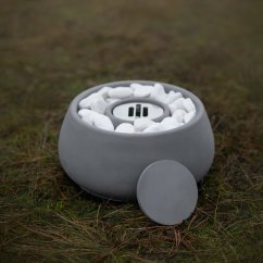 Stolní biokrb s bílými oblázky BETON home