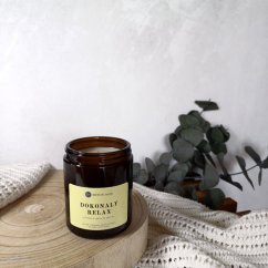 Sójová svíčka ve skle DOKONALÝ RELAX / Citronová tráva x zázvor 150g
