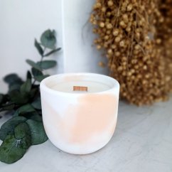 Sójová svíčka v betonu TROPICKÝ KOKTEJL / Maracuja a mango 220g