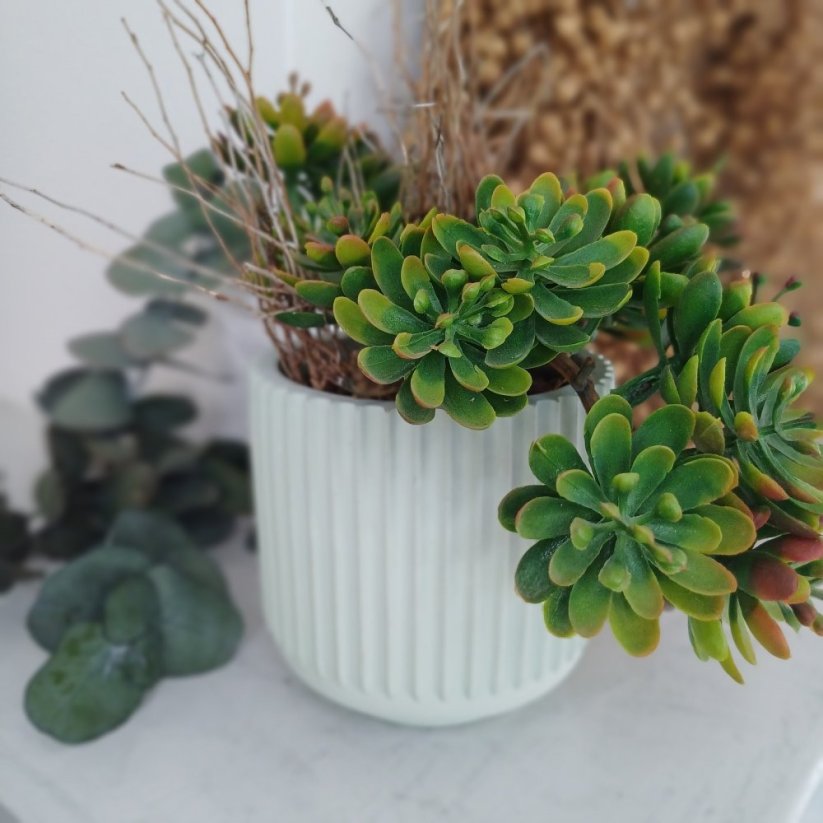 Sójová svíčka v betonu DOKONALÝ RELAX / Citronová tráva x zázvor 220g - Barva: Bílá