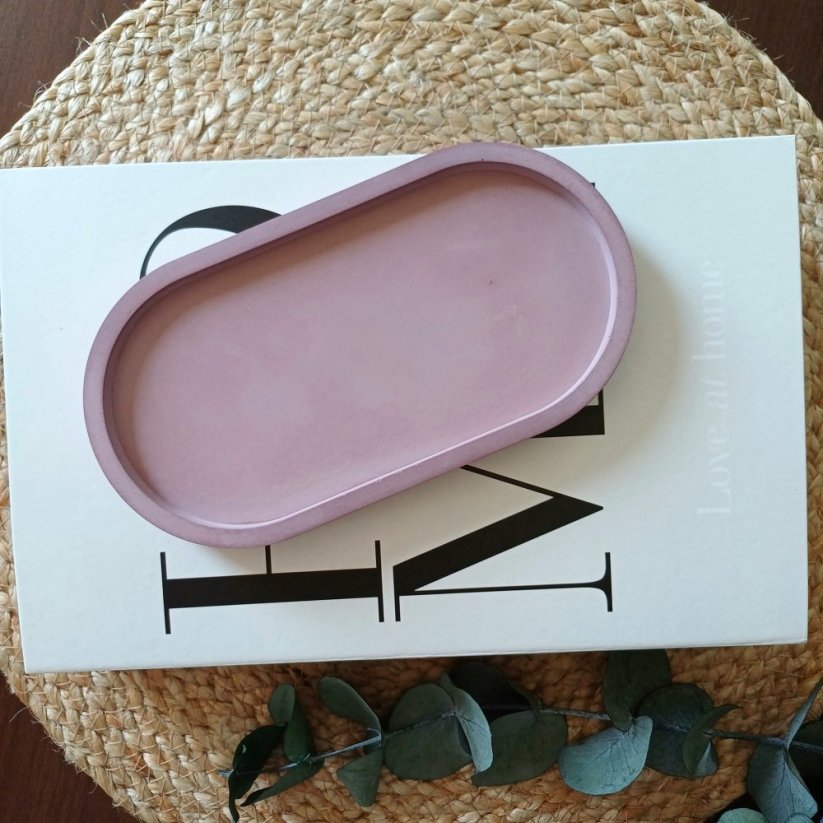 Betonový podtácek ovál BETON home - Barva: Švestková