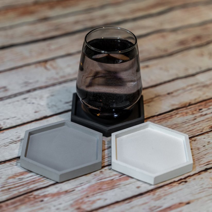 Betonový podtácek hexagon BETON home - Barva: Oranžová