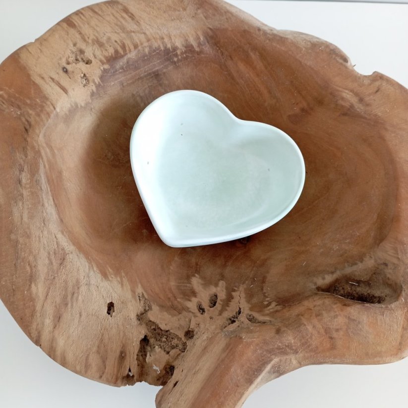 Betonová dózička srdíčko BETON home - Barva: Meruňková