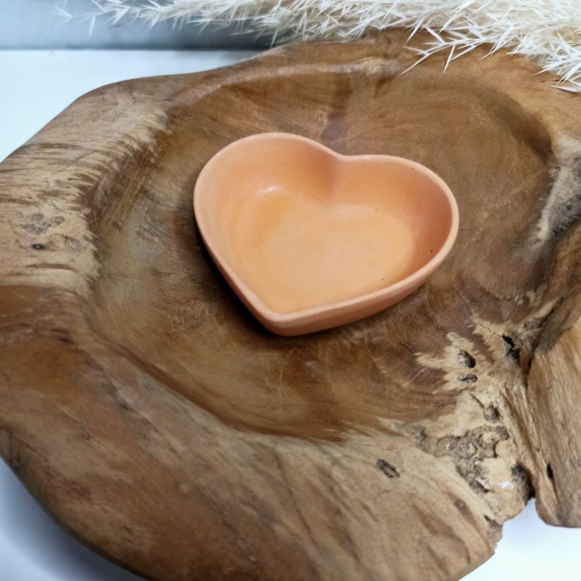 Betonová dózička srdíčko BETON home - Barva: Meruňková