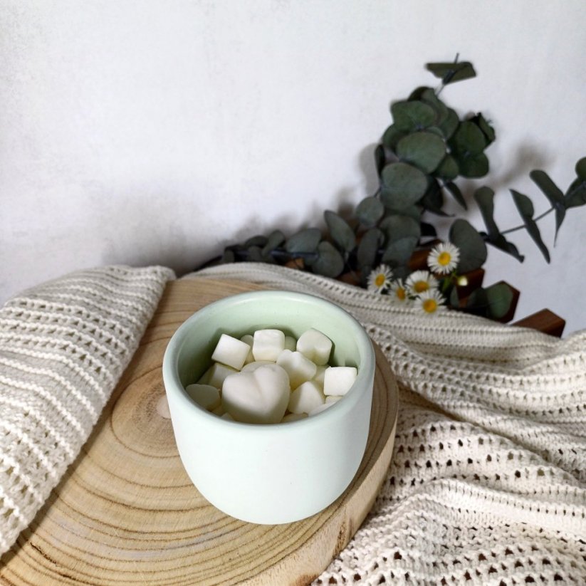 Vonný vosk do aromalampy v betonové dóze s víčkem JARNÍ ZAHRADA / Hruška a Frézie 120 g - Barva dózy: Šedá