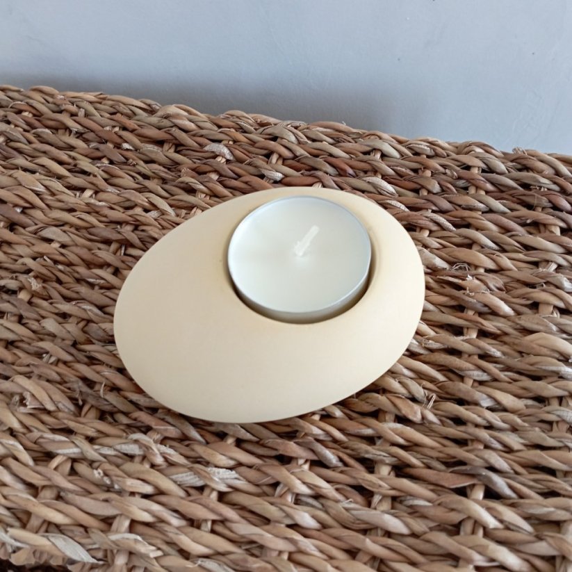 Betonový svícen Ovalis BETON home - Barva: Šedá