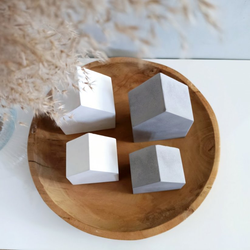 Betonové mini domečky sada 2 ks BETON home - Barva: Bílá