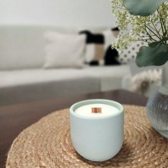 Sójová svíčka v betonu CITRUSOVÁ SVĚŽEST/ Limetka x bazalka x mandarinka