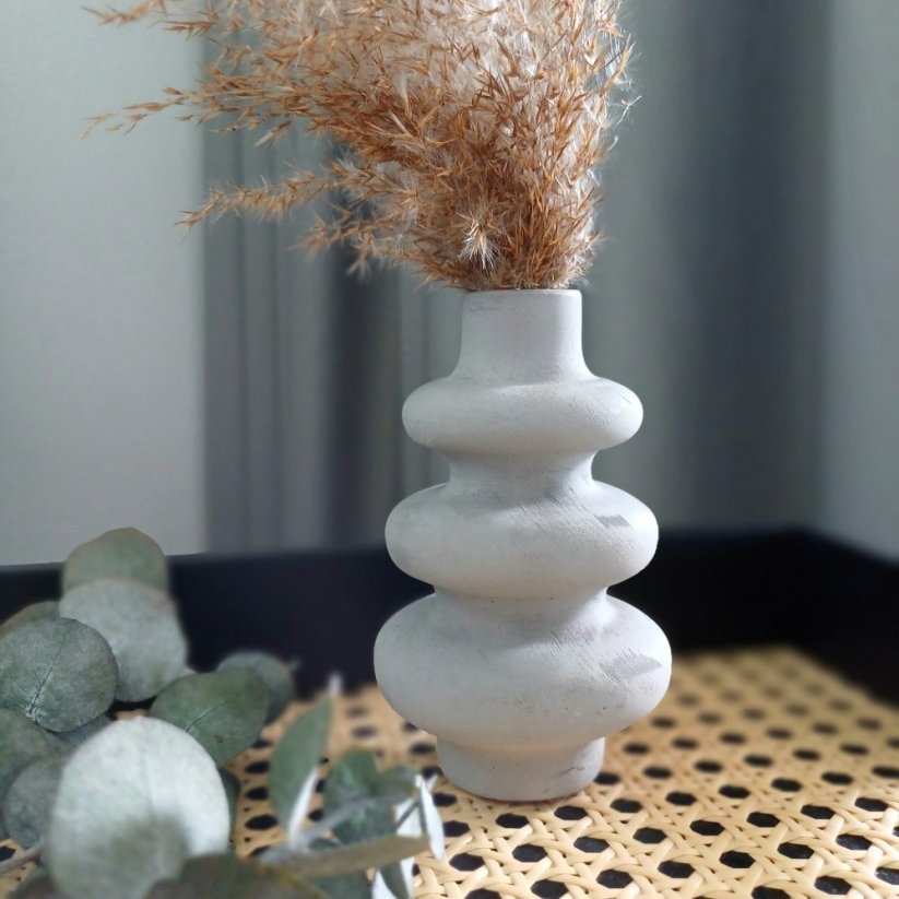 Váza na květiny Donut BETON home - Barva: Šedá