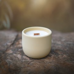 Sójová svíčka v betonu DOKONALÝ RELAX / Citronová tráva x zázvor 220g