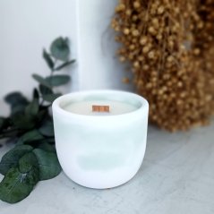 Sójová svíčka v betonu CITRUSOVÁ SVĚŽEST/ Limetka x bazalka x mandarinka 220g