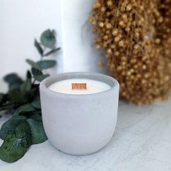 Sójová svíčka v betonu BEZ VŮNĚ 220g