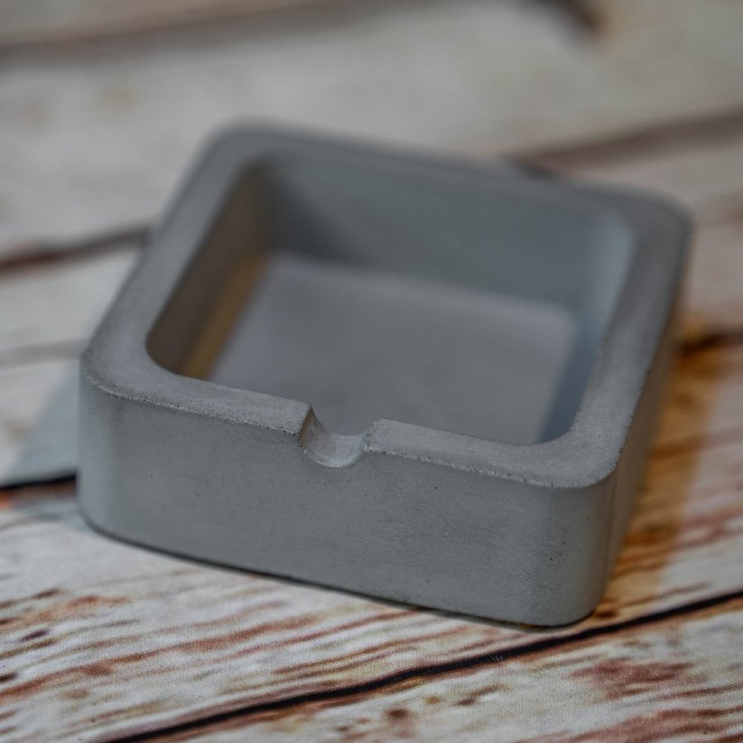 Betonový popelník hranatý BETON home - Barva: Šedá