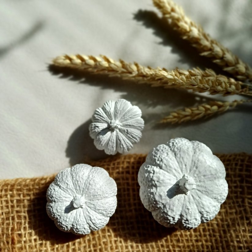 Betonové mini dýně sada 3ks BETON home - Barva: Bílá