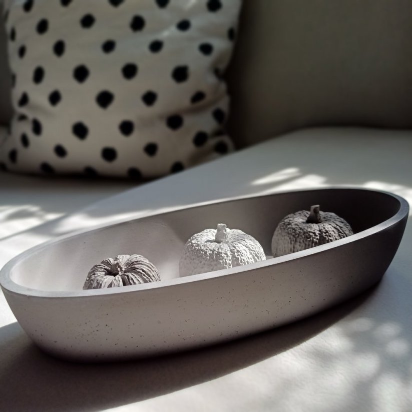 Betonové mini dýně sada 3ks BETON home - Barva: Bílá