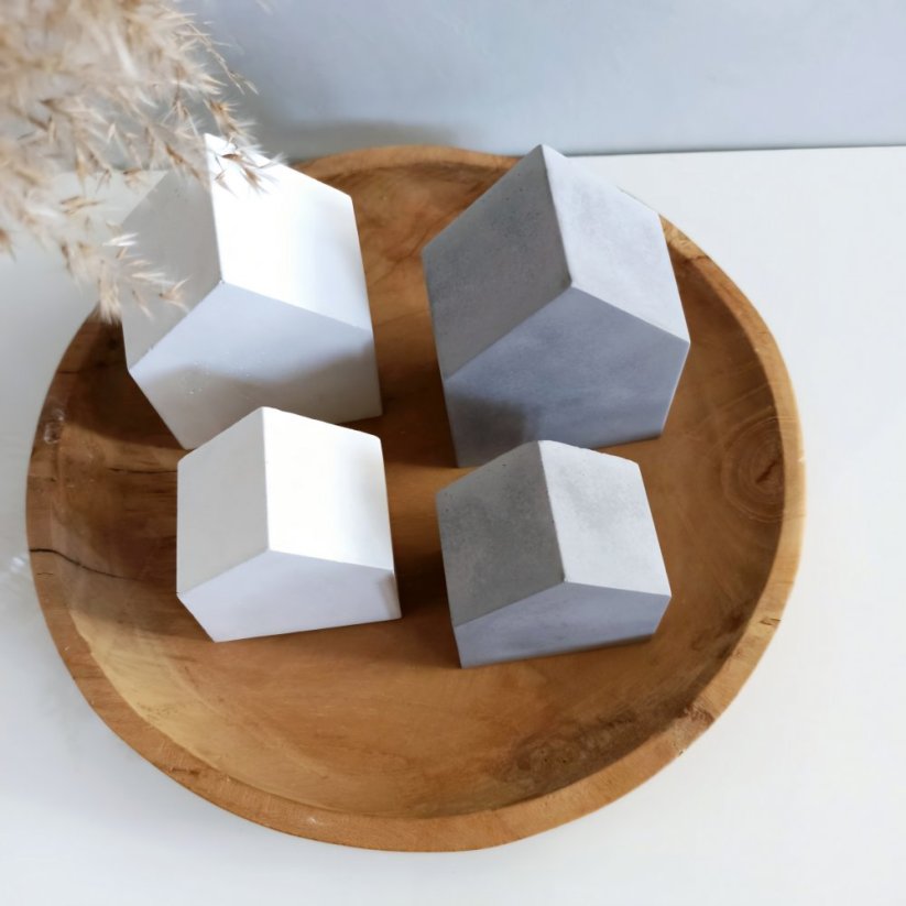 Betonové mini domečky sada 2 ks BETON home - Barva: Bílá