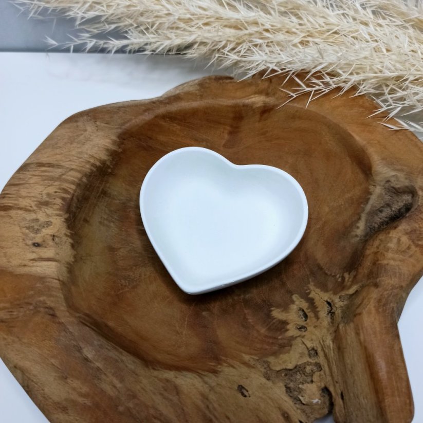 Betonová dózička srdíčko BETON home - Barva: Meruňková