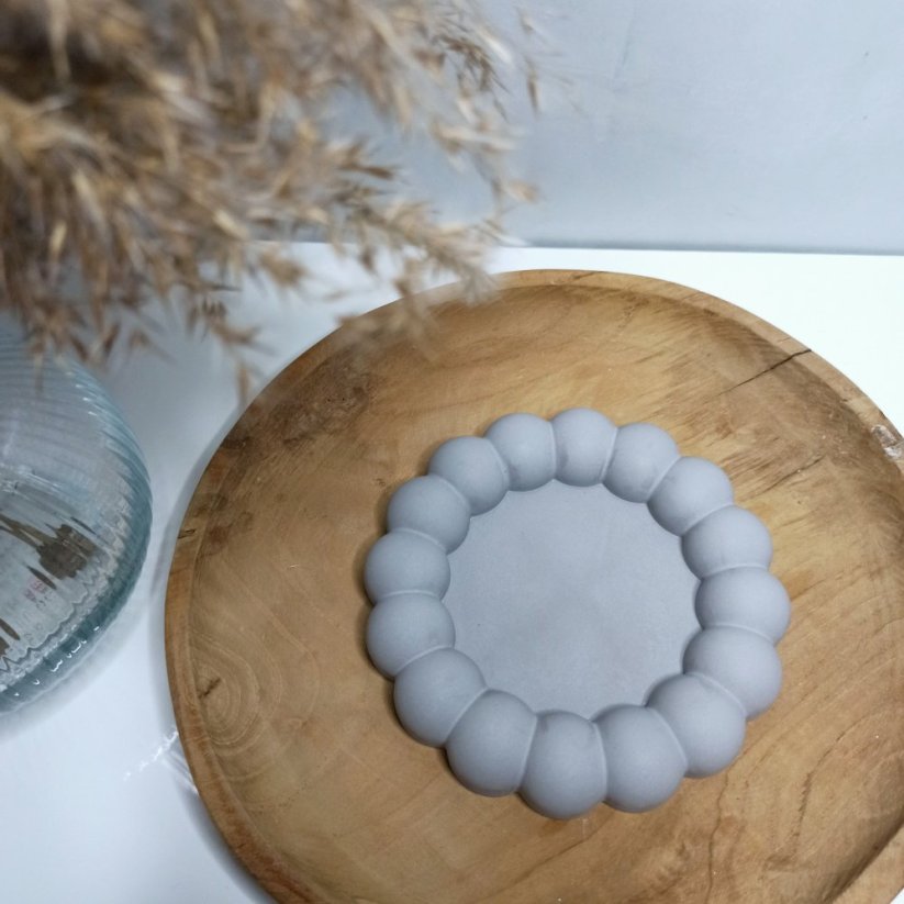 Betonový podtácek bublinky kulatý malý BETON home - Barva: Bílá