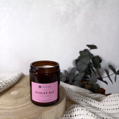 Sójová svíčka ve skle OVOCNÝ RÁJ / Rebarbora x jahoda 150g