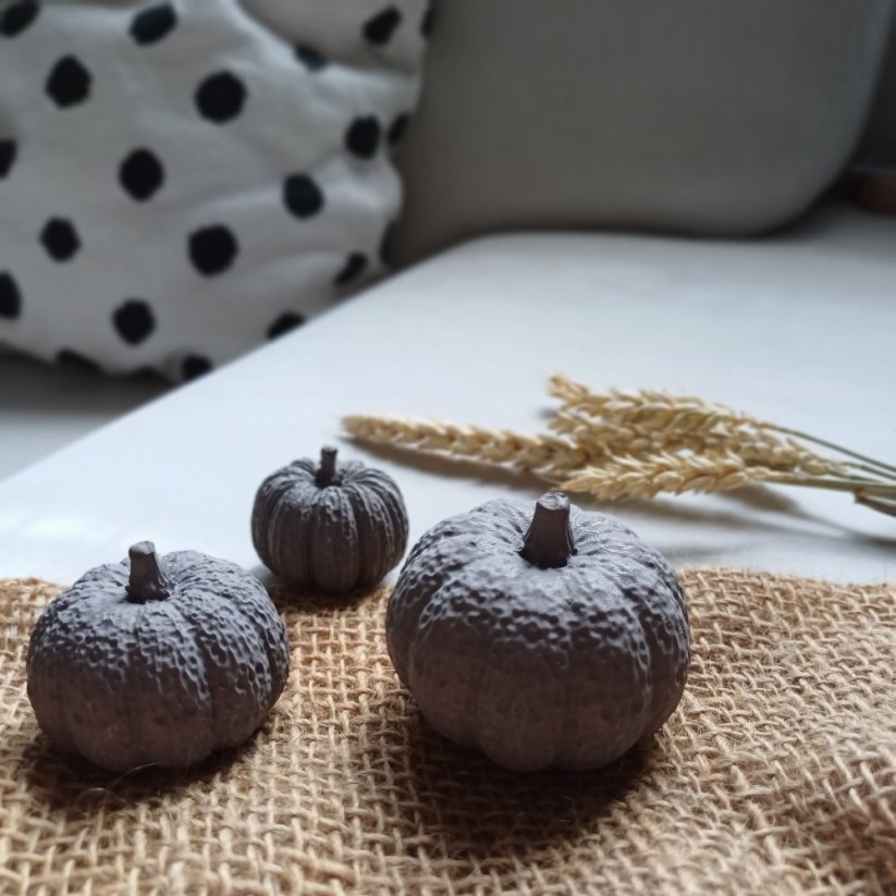 Betonové mini dýně sada 3ks BETON home - Barva betonu: Šedá