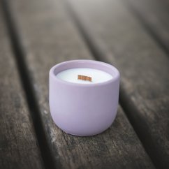 Sójová svíčka v betonu MALINOVÉ POKUŠENÍ / Malina x Pepř 220g