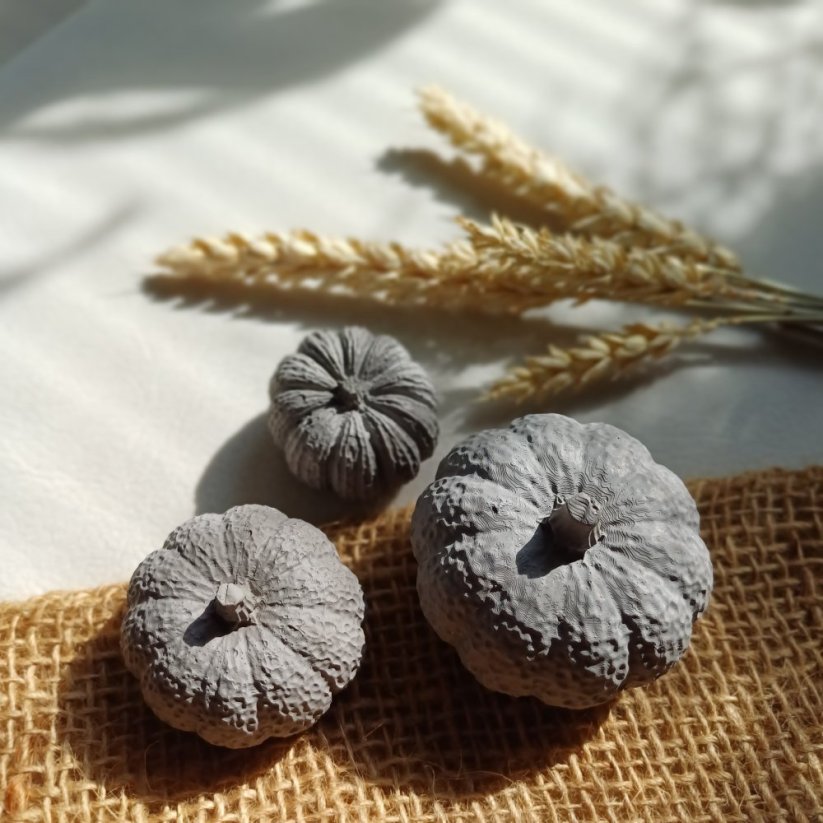 Betonové mini dýně sada 3ks BETON home - Barva: Bílá