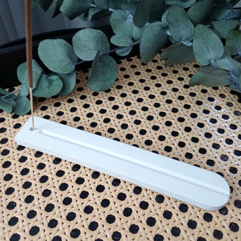 Stojan na vonné tyčinky BETON home - Barva: Bílá