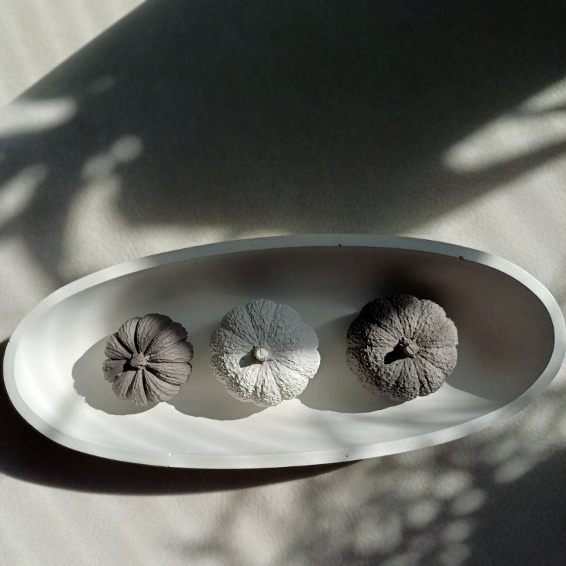 Betonové mini dýně sada 3ks BETON home - Barva: Bílá