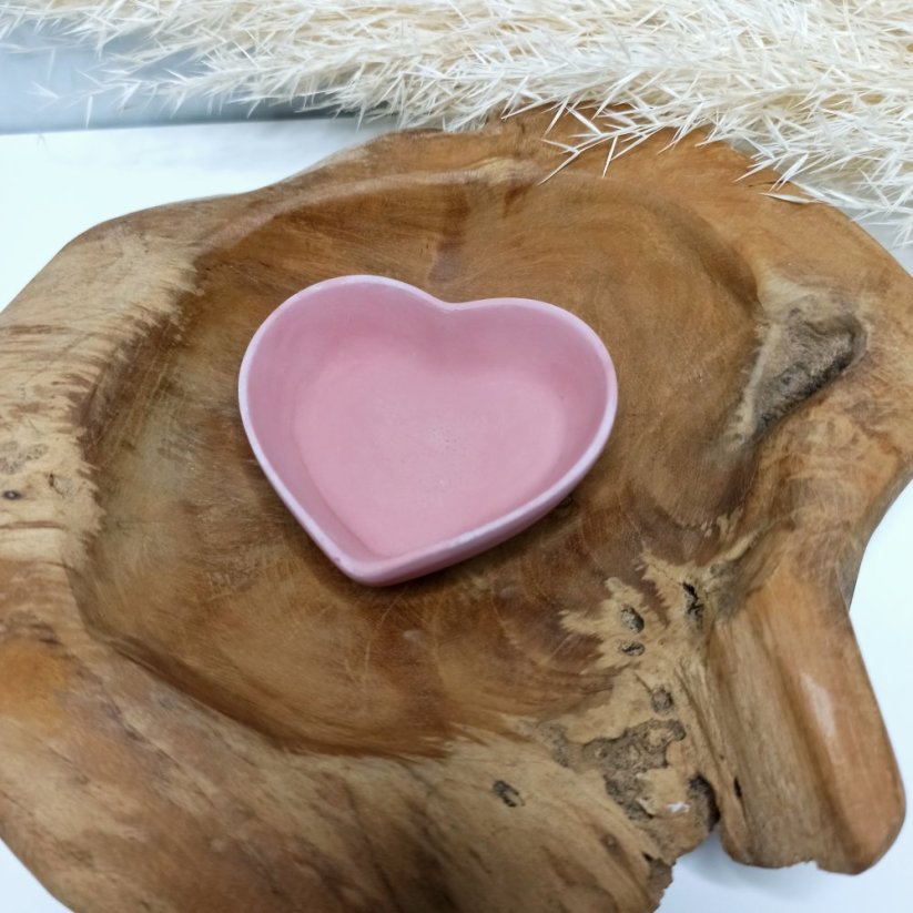 Betonová dózička srdíčko BETON home - Barva: Meruňková