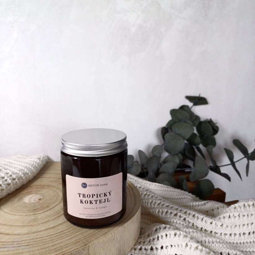 Sójová svíčka ve skle TROPICKÝ KOKTEJL / Maracuja x mango 150g