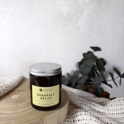 Sójová svíčka ve skle DOKONALÝ RELAX / Citronová tráva x zázvor 150g