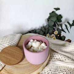 Vonný vosk do aromalampy v betonové dóze s víčkem ROMANTICKÁ CHVILKA / Damson švestka, růže a pačuli 120 g