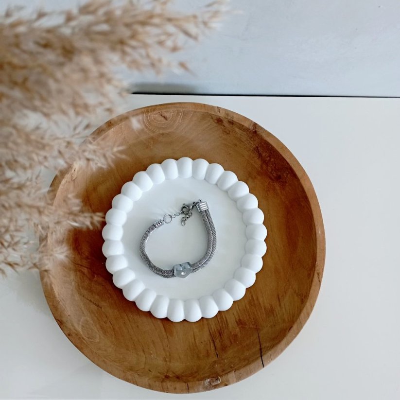 Betonový podtácek bublinky kulatý velký BETON home - Barva: Bílá