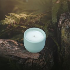 Sójová svíčka v betonu mini JARNÍ ZAHRADA / Hruška a Frézie 70g